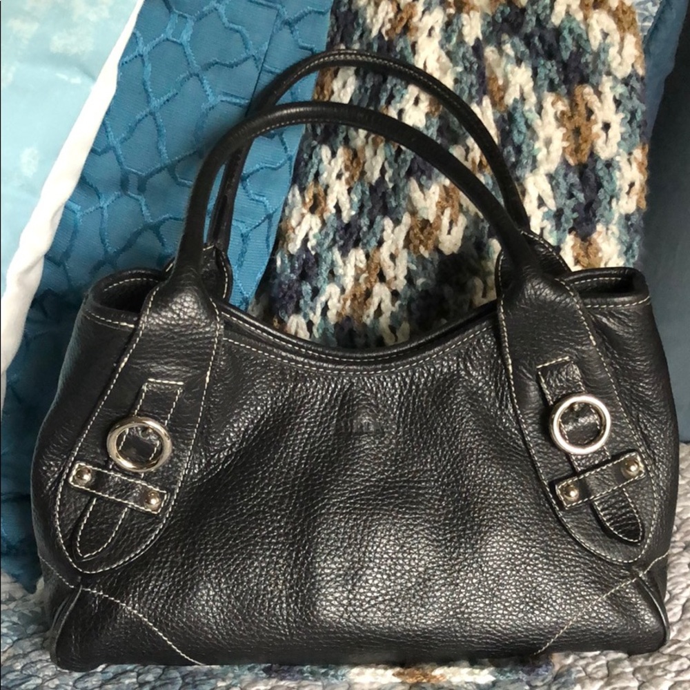 Vintage FURLA Leather Satchel Black